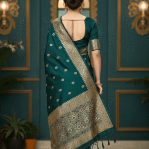Emerald Glow Butter Silk Saree