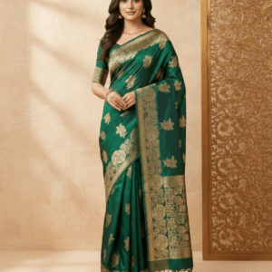 Emerald Aura Dual Tone Silk Saree