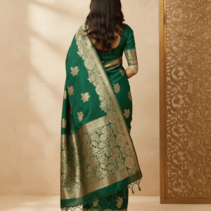 Emerald Aura Dual Tone Silk Saree