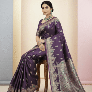 Royal Orchid Bloom Silk Saree