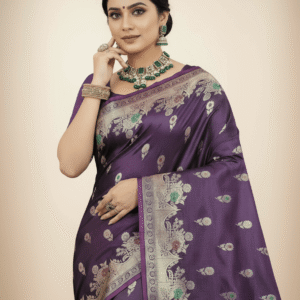 Royal Orchid Bloom Silk Saree