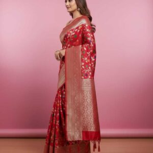 Midnight Bloom Dual Tone Pashmina Khaddi Saree