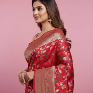 Midnight Bloom Dual Tone Pashmina Khaddi Saree